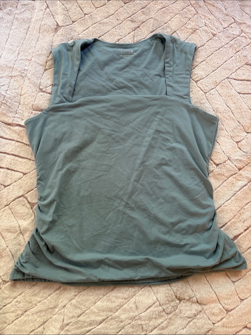Time and Tru Olive-Toned Wide Strap Tank Top